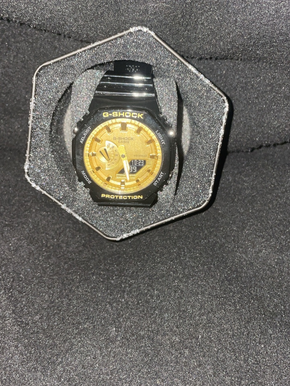 G-Shock Men’s Black Watch with Gold Dial Accent